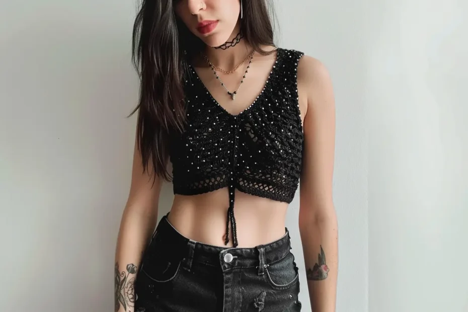 Cropped Preto Brilhante